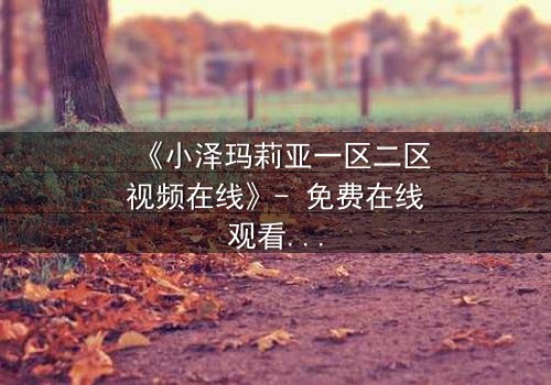 《小泽玛莉亚一区二区视频在线》- 免费在线观看 - 完整无删第5集