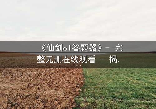 《仙剑ol答题器》- 完整无删在线观看 - 揭秘隐藏剧情背后的惊天秘密