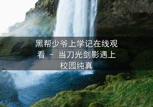 黑帮少爷上学记在线观看 - 当刀光剑影遇上校园纯真