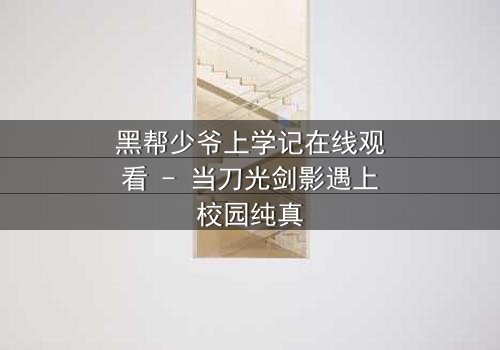 黑帮少爷上学记在线观看 - 当刀光剑影遇上校园纯真