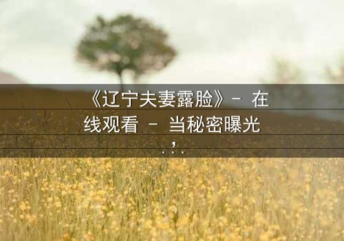 《辽宁夫妻露脸》- 在线观看 - 当秘密曝光,婚姻何去何从?