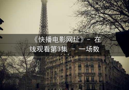 《快播电影网址》- 在线观看第3集 - 一场数字迷宫的致命诱惑